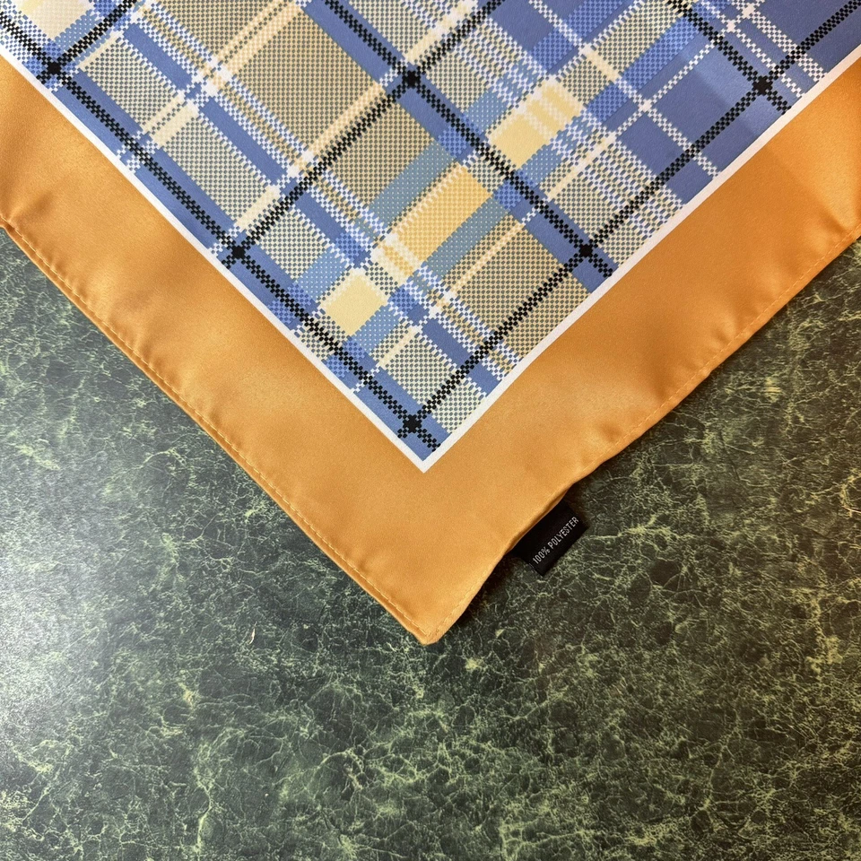 NEW Men’s Pocket Square Handkerchief  13.5x13.5 Blue & Yellow - Image 3 of 4