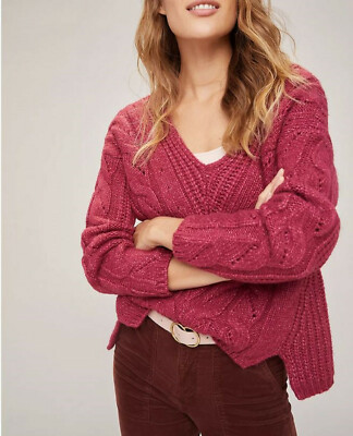 ANTHROPOLOGIE Ramona Cable-Knit V-Neck 