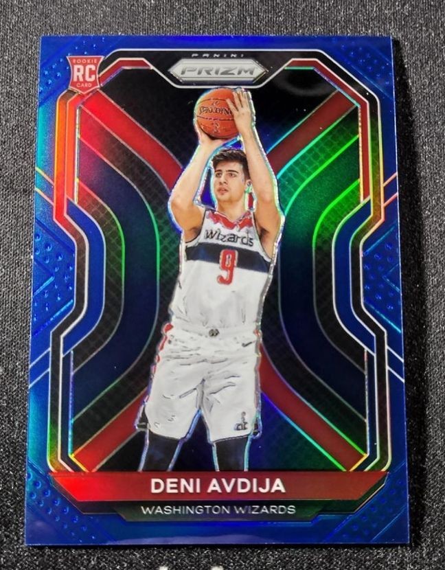 2020-21 Panini Prizm Deni Avdija Prizms True Blue Rookie RC 61/199 #290 Wizards