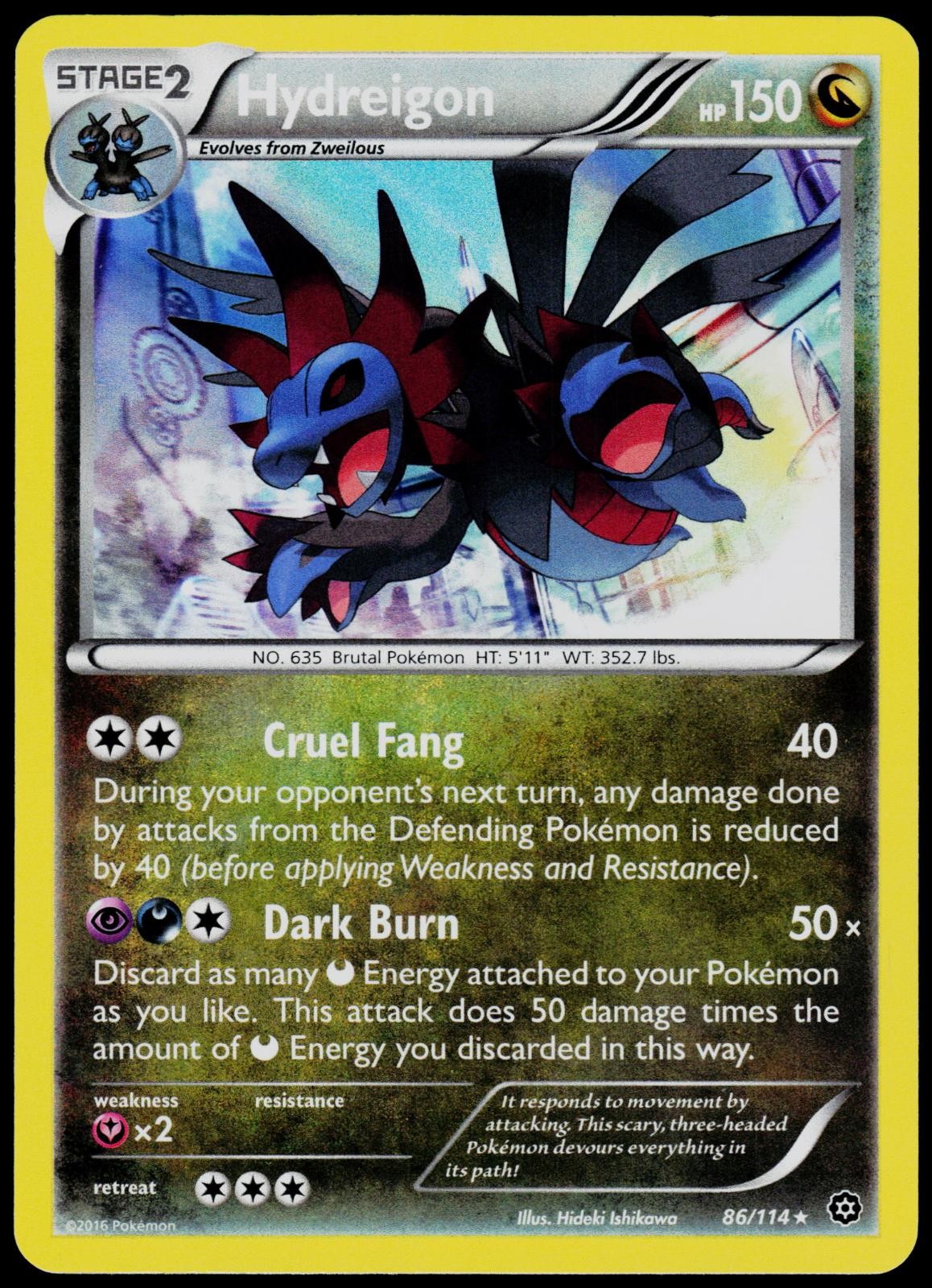 Hydreigon 86/114 Steam Siege - Holo Pokemon NM/M (Rare)
