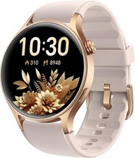 Pink Smart Watch for Women, Answer/Make Call. 1.32'' AMOLED Ultra-Clear Screen.