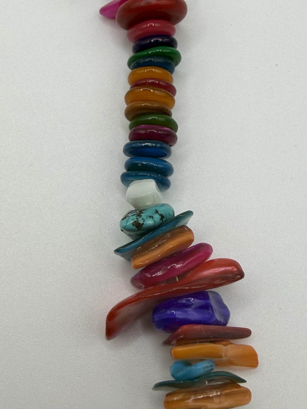 MULTICOLOR BEADED STATEMENT NECKLACE WHITE STONE … - image 4