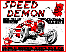 1940s Speed Demon Tether Car Racing 11x14 Garage Art Poster Art Print 1940s Speed Demon Tether Car Racing 11x14 Garage Art Poster Art Print