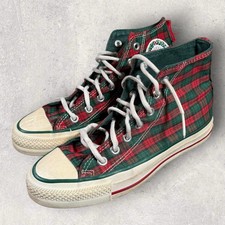 Vintage Converse All-Star Chuck Taylor Hi Christmas Plaid Shoes Size 5 USA Made