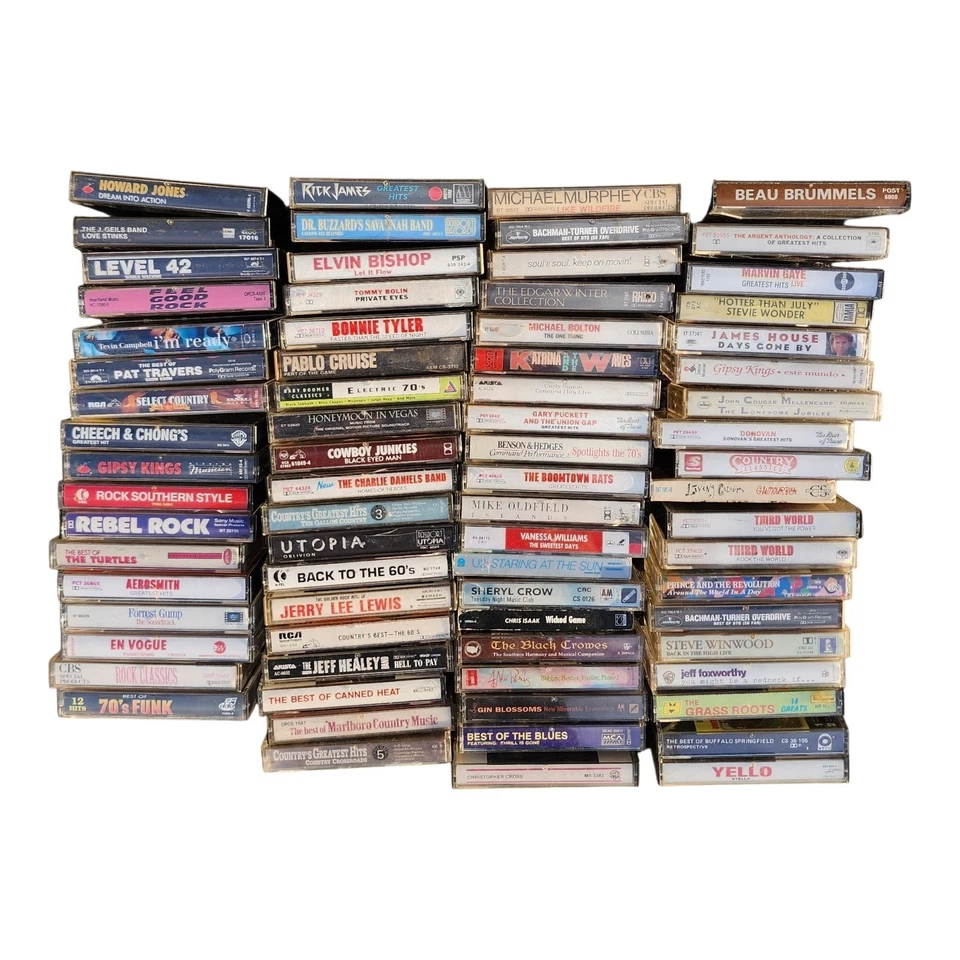 Huge Lot Of 75 Cassettes Tapes Music Rock Country R&B 60s 70s 80s 90s Foto 2 de 2