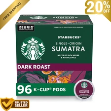 Starbucks K-Cup Coffee Pods, Dark Roast, Sumatra for Keurig Brewers, 96 pods