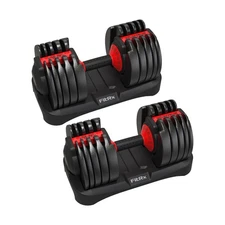 FitRX Adjustable Dumbbells, 52.5Lb Set with Quick-Select Weight Home Gym