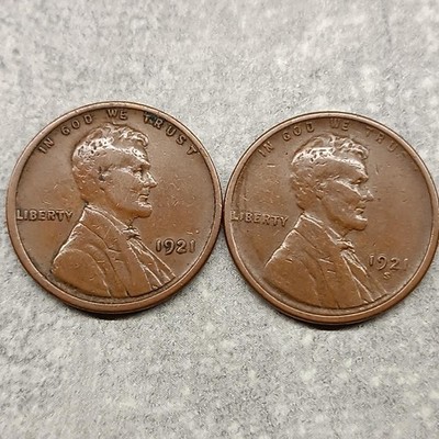 USA 2x 1 Lincoln Cent 1921 P-S 