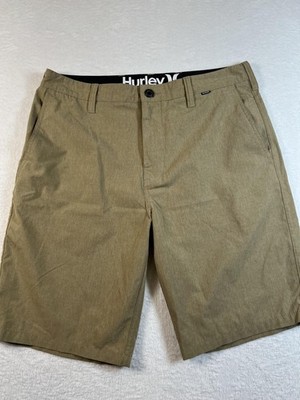 Hurley Phantom Shorts Mens 32 Beige 11 In Inseam Hybrid Chino Stretch Casual