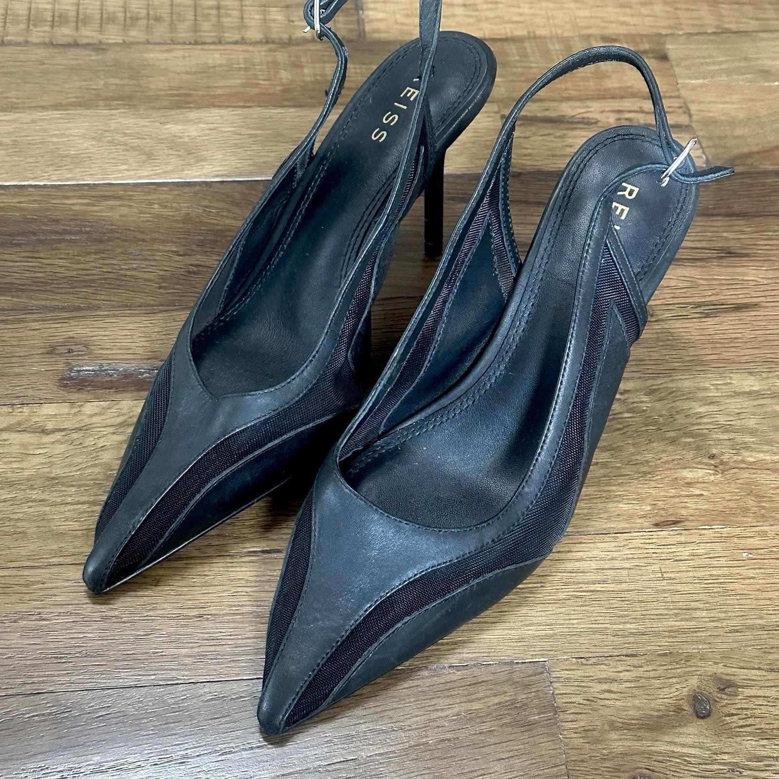 Reiss Ellie Slingback Pointed Toe Pumps in Black 6.5 image 8