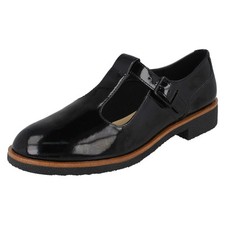 Image of Ladies Clarks T-Bar Heeled Shoes 'Griffin Town'