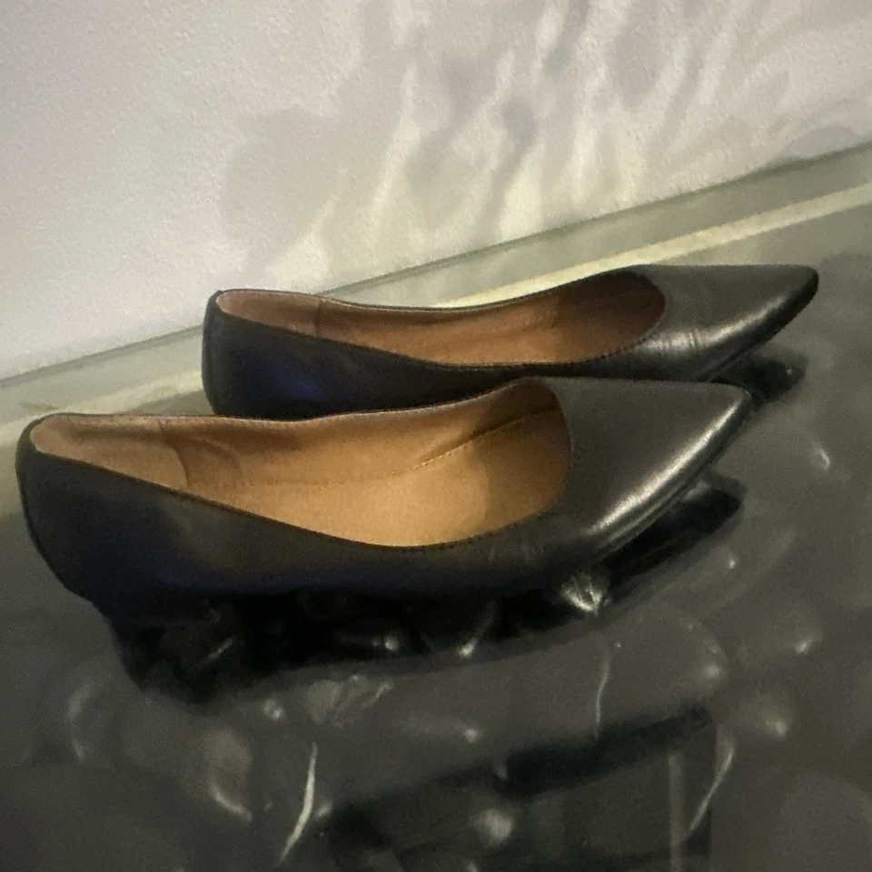 Frye Sienna Flat Leather Slip-Ons, Size 6.5, Black - Image 2 of 4