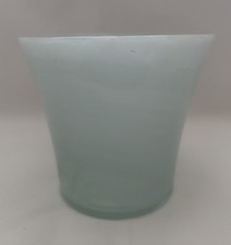 Green Swirl Glass Small Round Planter - New
