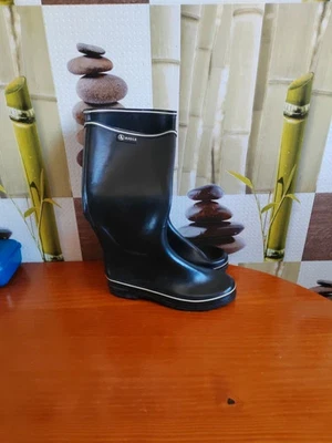 Chaussures Bottes de pluie Aigle 38 EU Noire - Photo 1/4