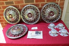 85 86 87 88 Cadillac Deville Seville Eldorado 14 Nos Gm Wire Hubcaps 1631222