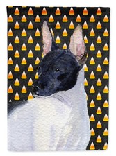 Caroline's Treasures Rat Terrier Halloween Candy Portrait House Flag
