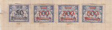 Beau lot 4 TIMBRES ANCIENS ALLEMAGNE DANZIG 1921 -25 Neufs Surcharge 50 à 500