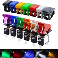 12v 20a Led Toggle Switch With Flip-up Safety Cover For Car Boat Truck