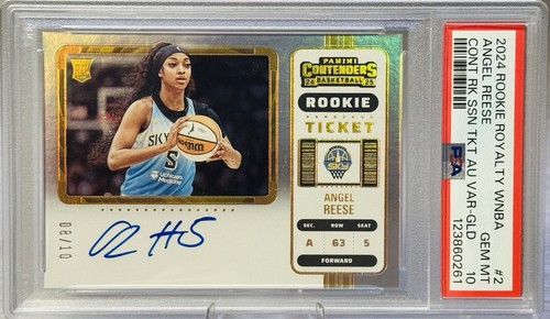 ANGEL REESE 2024 Rookie Royalty Contenders Rookie Ticket Gold Auto RC /10 PSA 10
