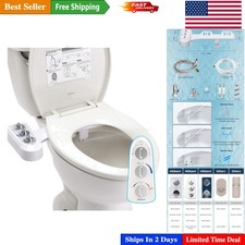 Bidet Attachment for Toilet - Dual Nozzle Hot  Cold Water Spray, Easy Install