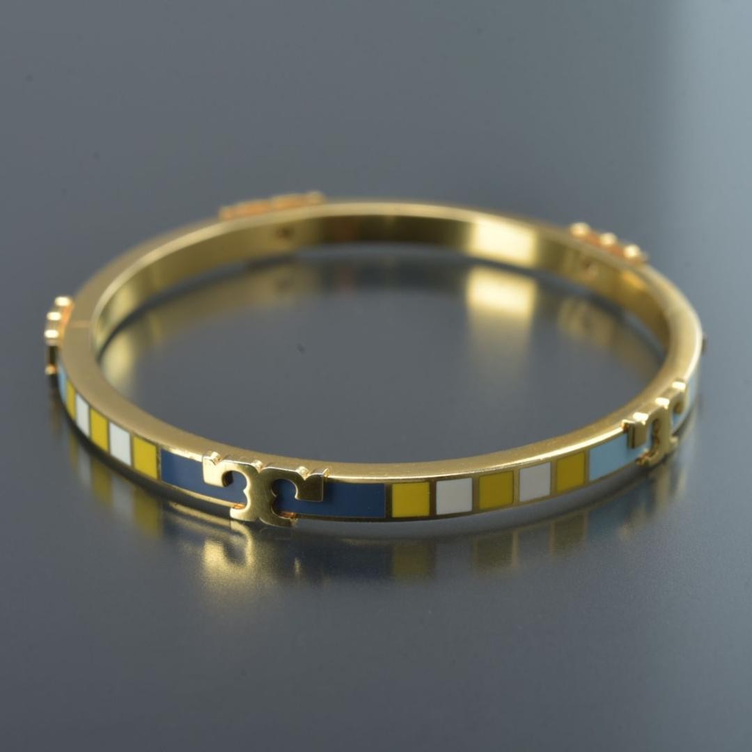 TORYBURCH Women's Bracelet Gold Hardware Logo with Multicolor Box Shopper U7950 thumbnail 4
