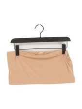 Skims Women's Top UK 24 Tan Polyamide with Elastane Sleeveless Collared Cropped