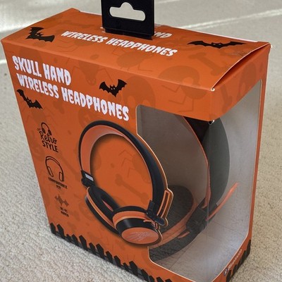 Orbit Innovations Skull Hand Wireless Over-Ear Headphones Black/Orange