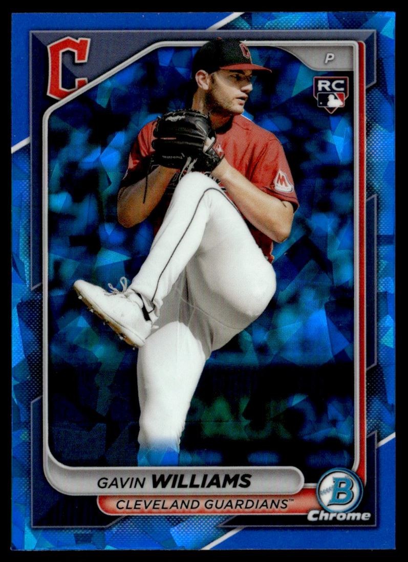 2024 Bowman Chrome Sapphire Gavin Williams Rookie Cleveland Indians #77