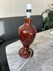 vintage ceramic table lamp base red-toned Sang de Boeuf /Damson Glaze