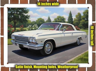 Metal Sign - 1962 Chevrolet Impala SS 2 Oil Painting - 14x10