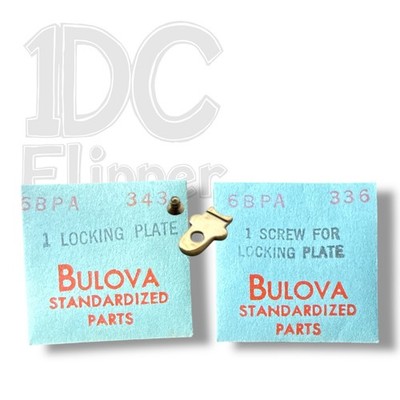 Bulova 6BPA LOCKING PLATE #343 w/ Screw #336 6CHAC, 6COAC, 6CMA, 6CMAC NOS