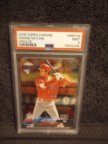 2018 SHOHEI OHTANI TOPPS CHROME UPDATE RC #HMT32 ROOKIE DEBUT PSA 9 MINT!! MVP!