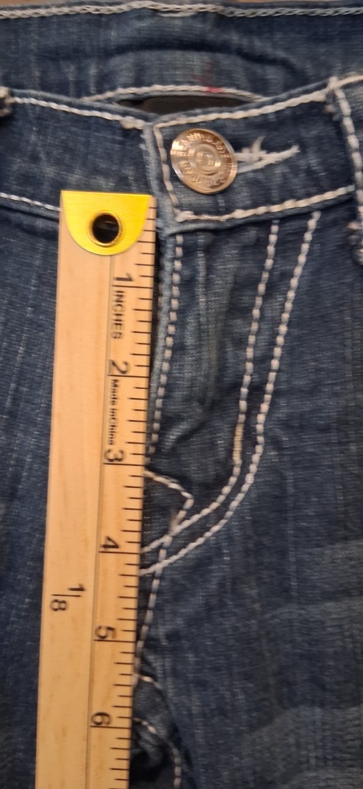 True Religion World Tour Julie Big T Denim Slim Straight Blue Jeans thumbnail 5