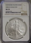 2008 W US Silver Eagle $1 Burnished NGC MS70