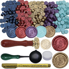 Initial Alphabet S Wax Seal Stamp Set, Retro Letter Sealing Stamp with 150Pcs...