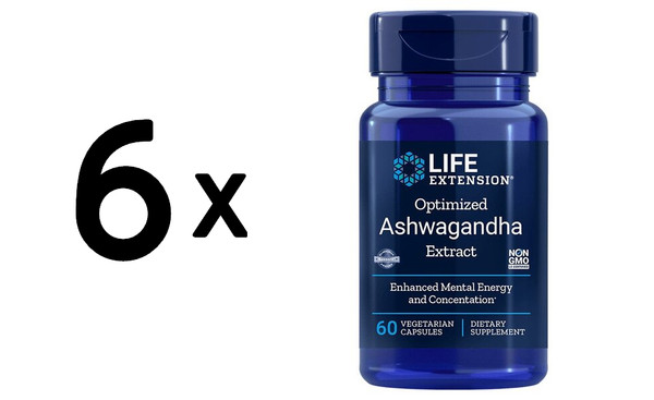 6 X Life Extension Optimized Ashwagandha Extract - 60 Vcaps (166,53 Eur/Kg)-image