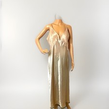 Marilyn Monroe by Warner  s Beige Satin Lace Chemise Bow Accent Women  s L
