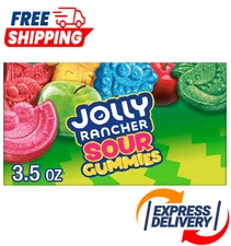JOLLY RANCHER Sour Gummies Assorted Fruit Flavored Candy Box, 3.5 oz