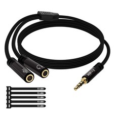 3.5mm Headphone Splitter 2 Female to 1 Male Audio Y Cable Adapter