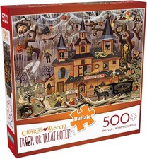 Charles Wysocki Puzzles 500 Pieces, Trick or Treat Hotel
