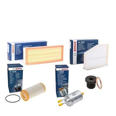 BOSCH OIL AIR CABIN FUEL FILTERS SERVICE KIT FOR VW SCIROCCO GT 2.0 MK3 08-17