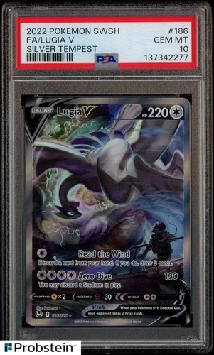 2022 Pokemon SWSH Silver Tempest #186 FA/Lugia V PSA 10 GEM MINT