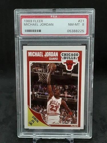 MICHAEL JORDAN 1989-90 FLEER #21 PSA NM 8 BULLS QQ