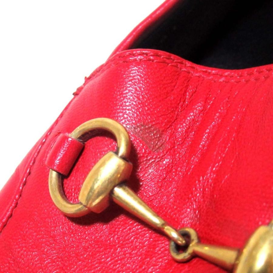 GUCCI Horsebit Leather Loafers Dress Shoes Size:36.5/JP:23.5 Red 141102K Authen thumbnail 6