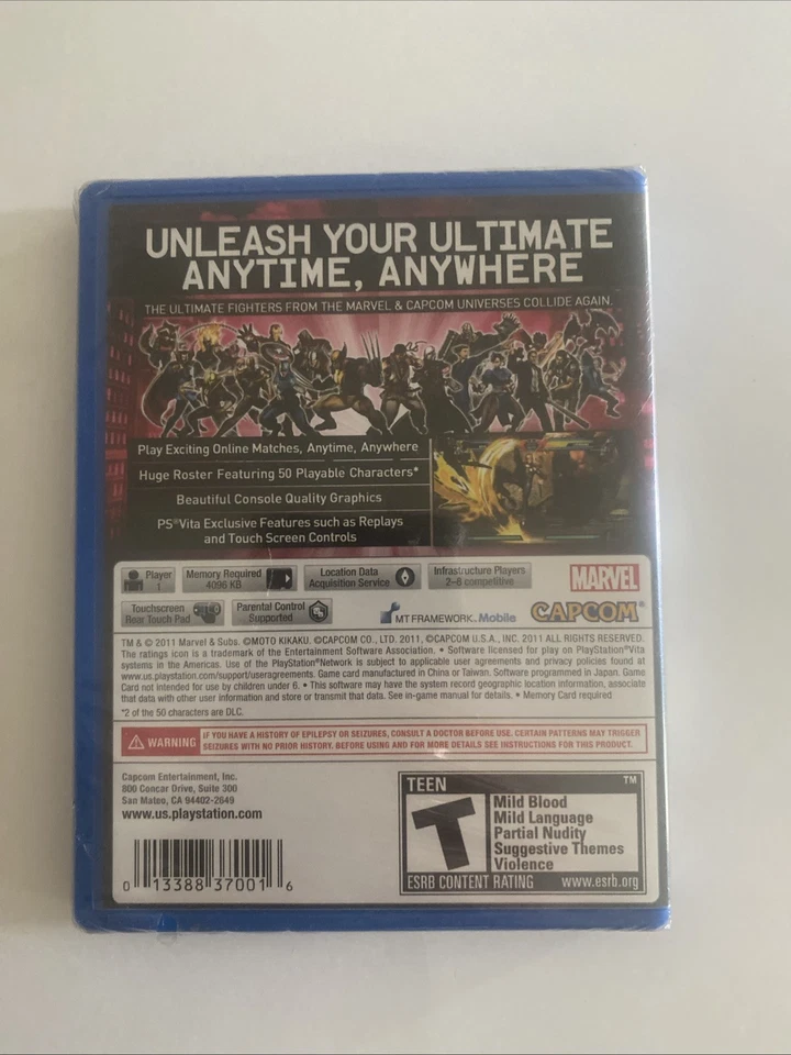 Brand New - Ultimate Marvel vs. Capcom 3 (Sony PlayStation PS Vita, 2012) Sealed - Image 2 of 2
