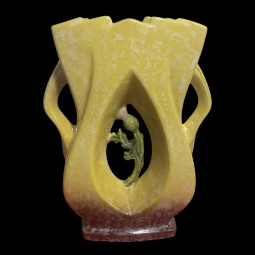 Roseville Artwood Pottery Vase MCM Art Pottery Flower Ikebana Vase 1059-10"