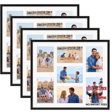 4x6 Collage Picture Frame 7 Openings, 4 Pack 15X17 4x6 Opening -4 Pack Black