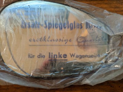 NOS ALBERT LEFT MIRROR GLASS PORSCHE 356 VW BEETLE KÄFER SPLIT BUG OVAL DENZEL