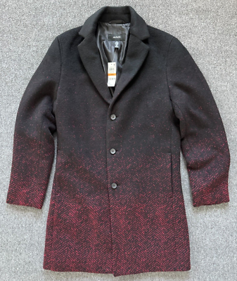 キャンディー NWT Alfani Mens Cherry Candy Button Up Ombre Herringbone Coat - Sz