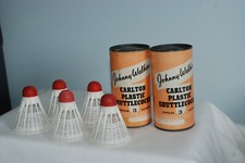 Vintage Johnny Walker Carlton Plastic Shuttlecocks With Can lot of 2 cans 5 PC